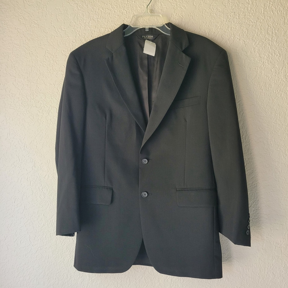Jos. A. Bank Black Wool Blazer Sportcoat Jacket 2 Buttons Men's Size 40R